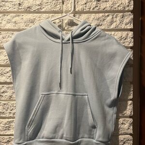 Fabletics Sky Blue Sleeveless Hoodie
